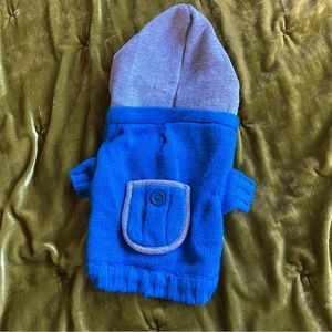 Blue & Gray Knit Dog Hoodie